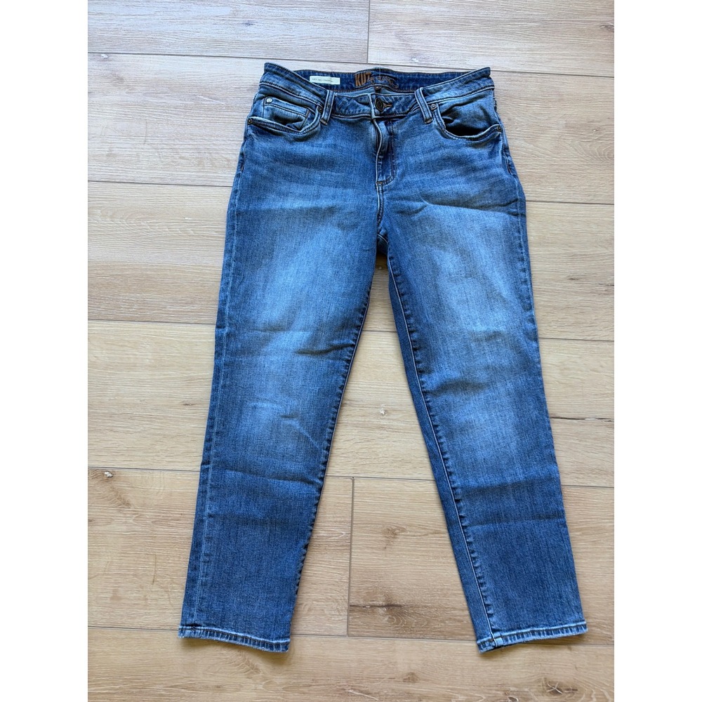 Kut from the Kloth Katy Ankle Straight Leg Jeans Blue Medium Wash Denim Size 8